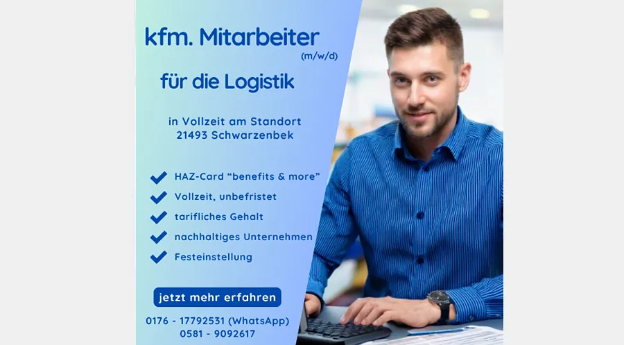 kfm. Mitarbeiter (m/w/d) für die Logistik