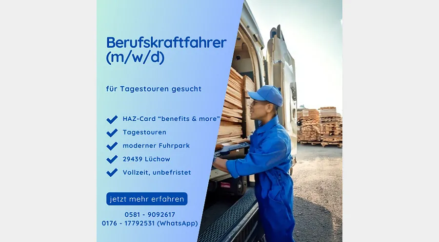 Berufskraftfahrer (m/w/d) für Tagestouren gesucht
