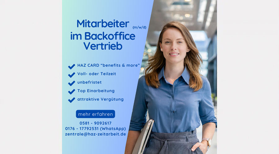 Mitarbeiter (m/w/d) im Backoffice Vertrieb