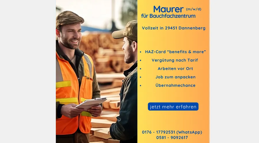 Maurer (m/w/d) für Baufachzentrum