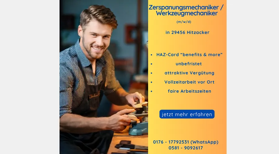  Zerspanungsmechaniker / Werkzeugmechaniker (m/w/d)