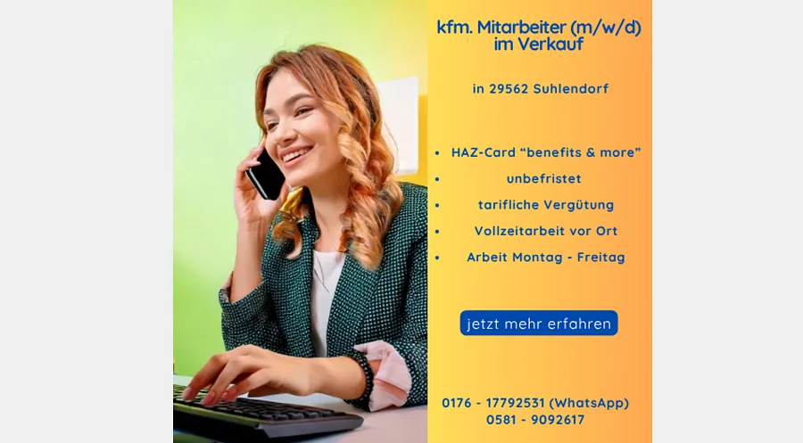 kfm. Mitarbeiter (m/w/d) im Verkauf