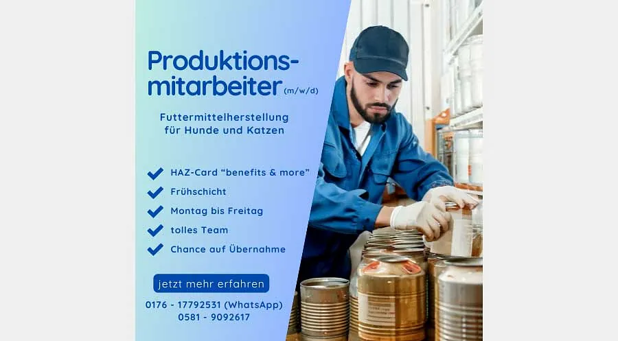 Produktionsmitarbeiter (m/w/d) in Vollzeit