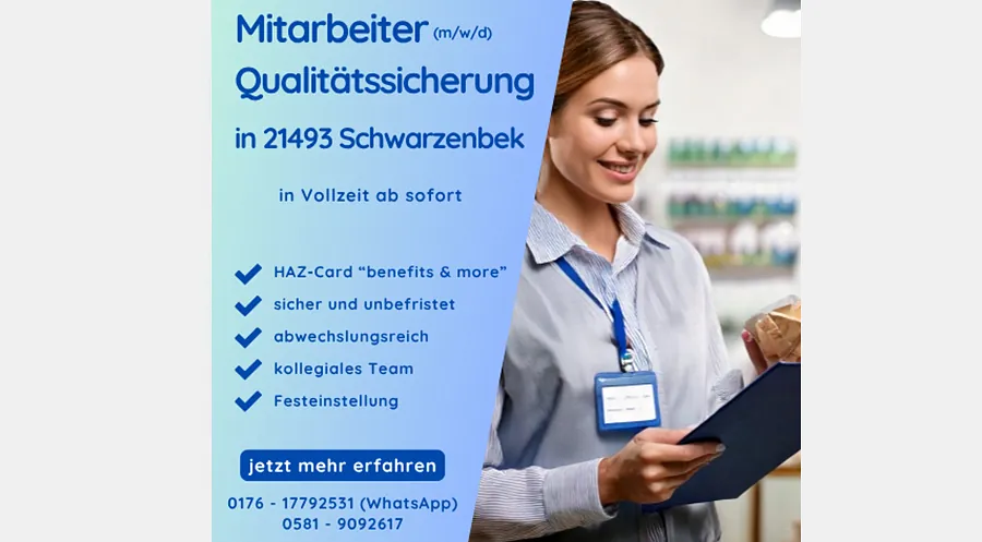 Mitarbeiter (m/w/d) Qualitätsmanagement